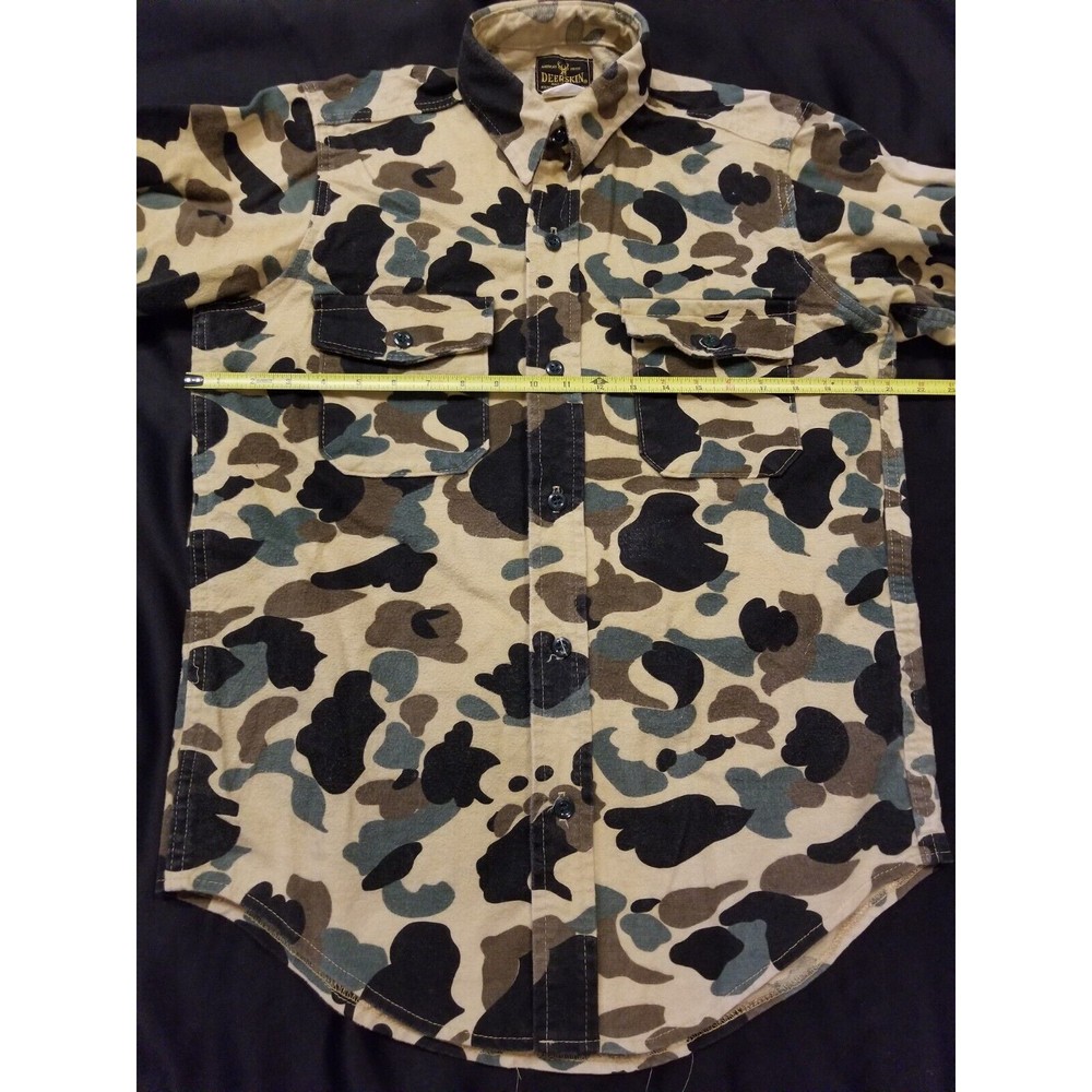 Vtg Deerskin Melton Flannel Hunting Shirt Men’s M Brown Camo 100% Cotton USA - Picture 8 of 9